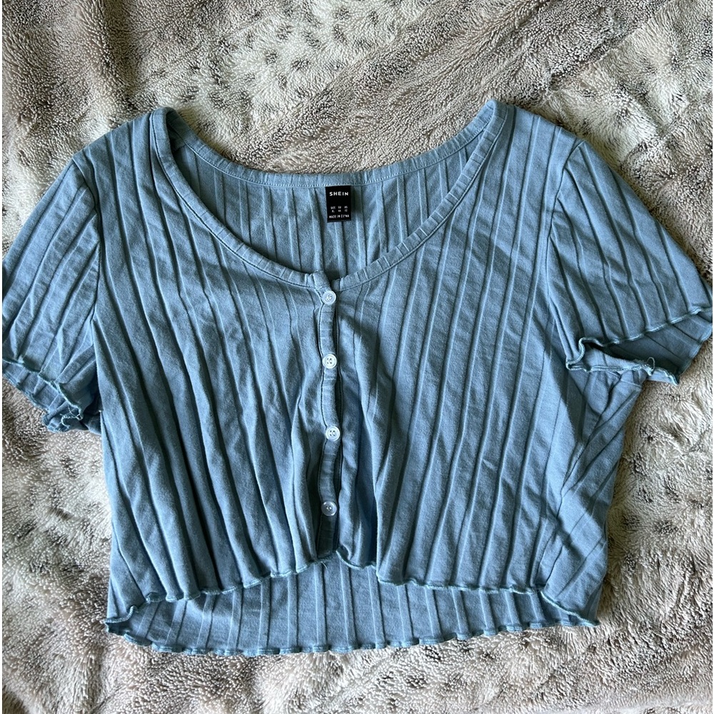Blue crop top